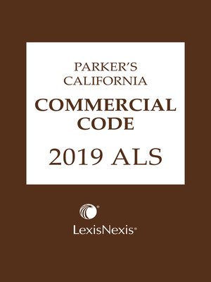 cover image of Parker's California Commercial Code ALS
